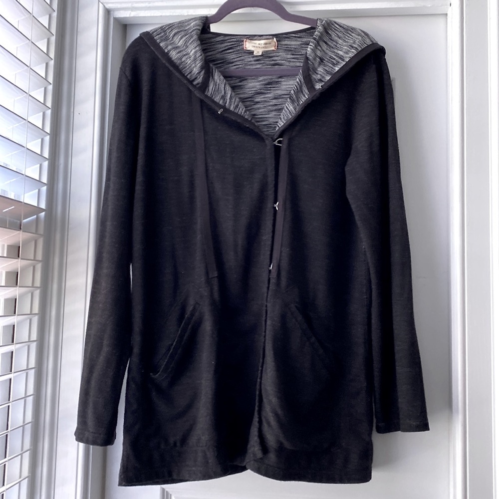 Cool dark grey hooded shirt-jacket, Max Studio Weekend, size xs (roomy fit)